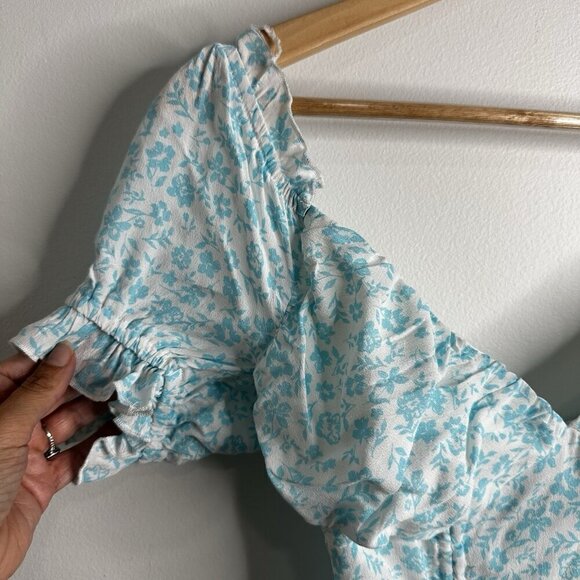 Lost + Wander Mini Sun Dress Puff Sleeve Coquette Prairie Babydoll Milkmaid - Picture 5 of 15